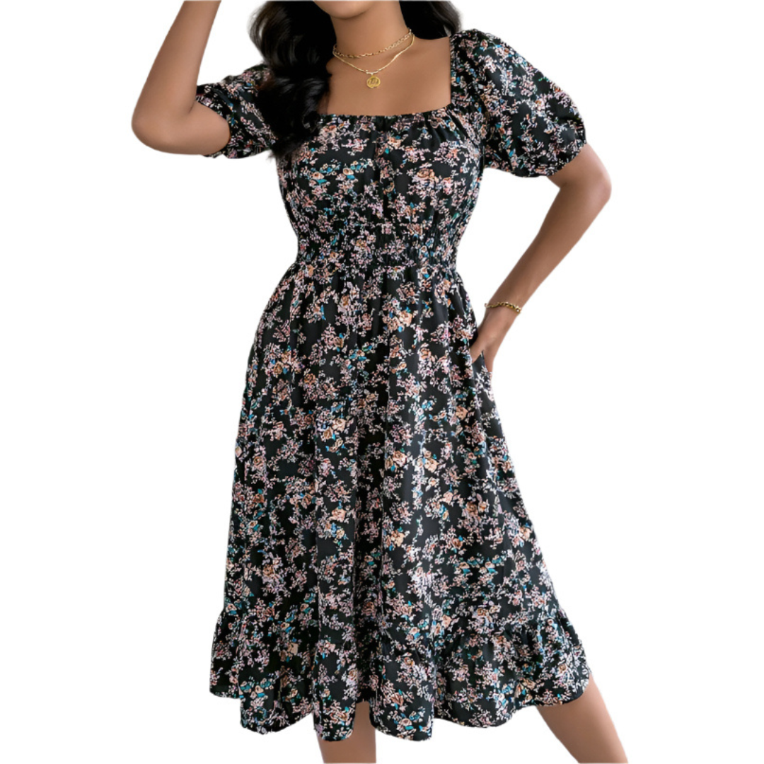 Hiraya™ | Klassieke square neck ruffled summer sundress