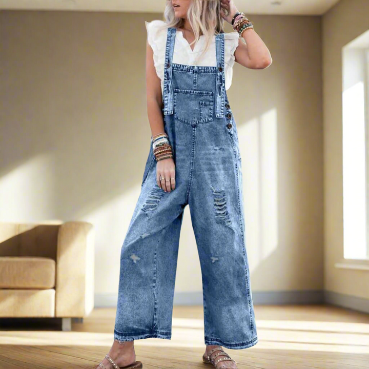 Carmelita™ | Vintage wash verstelbare jumpsuit