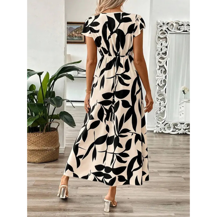 Zoella™ | Elegante summer met print short sleeve maxi jurk
