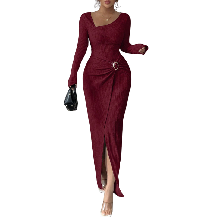 Monica™ | Stijlvolle effen kleur twisted long jurk