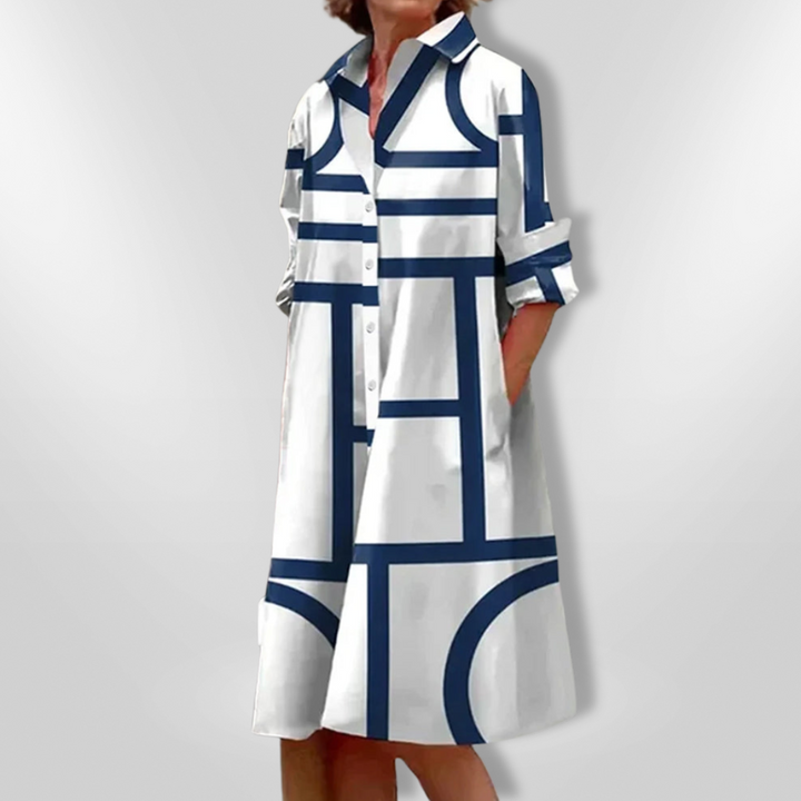 Chezka™ | Elegante geometric midi jurk