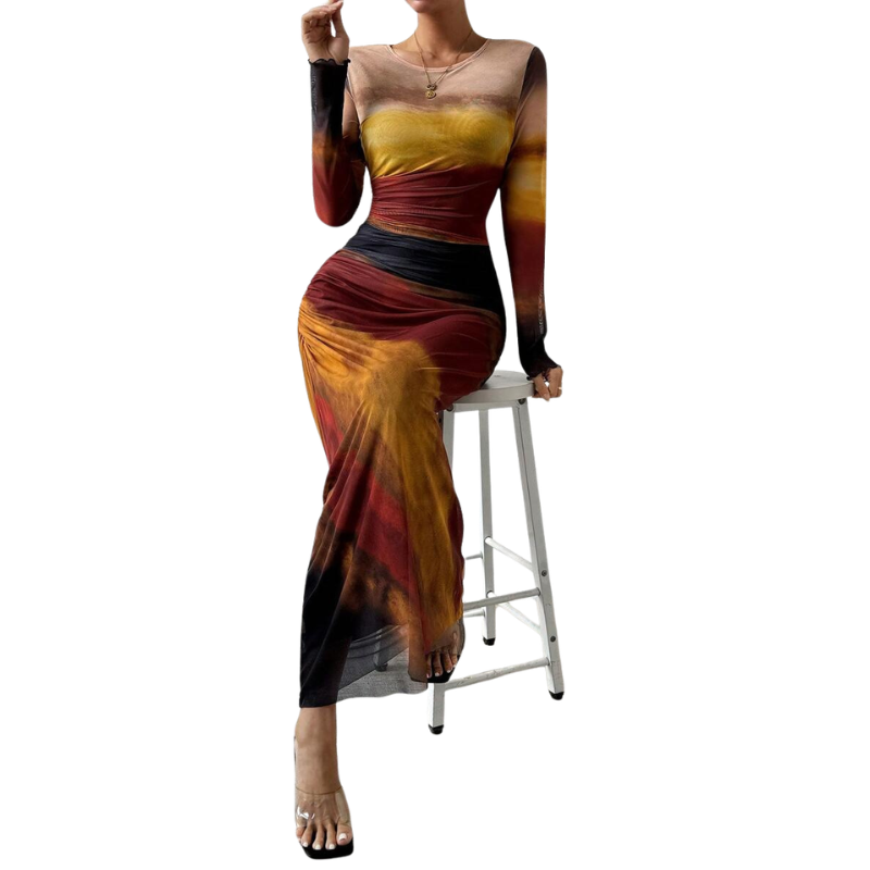 Chastity™ | Stijlvolle leopard ruched bodycon jurk