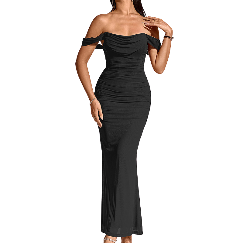 Primrose™ | Stijlvolle one-shoulder corset mesh jurk