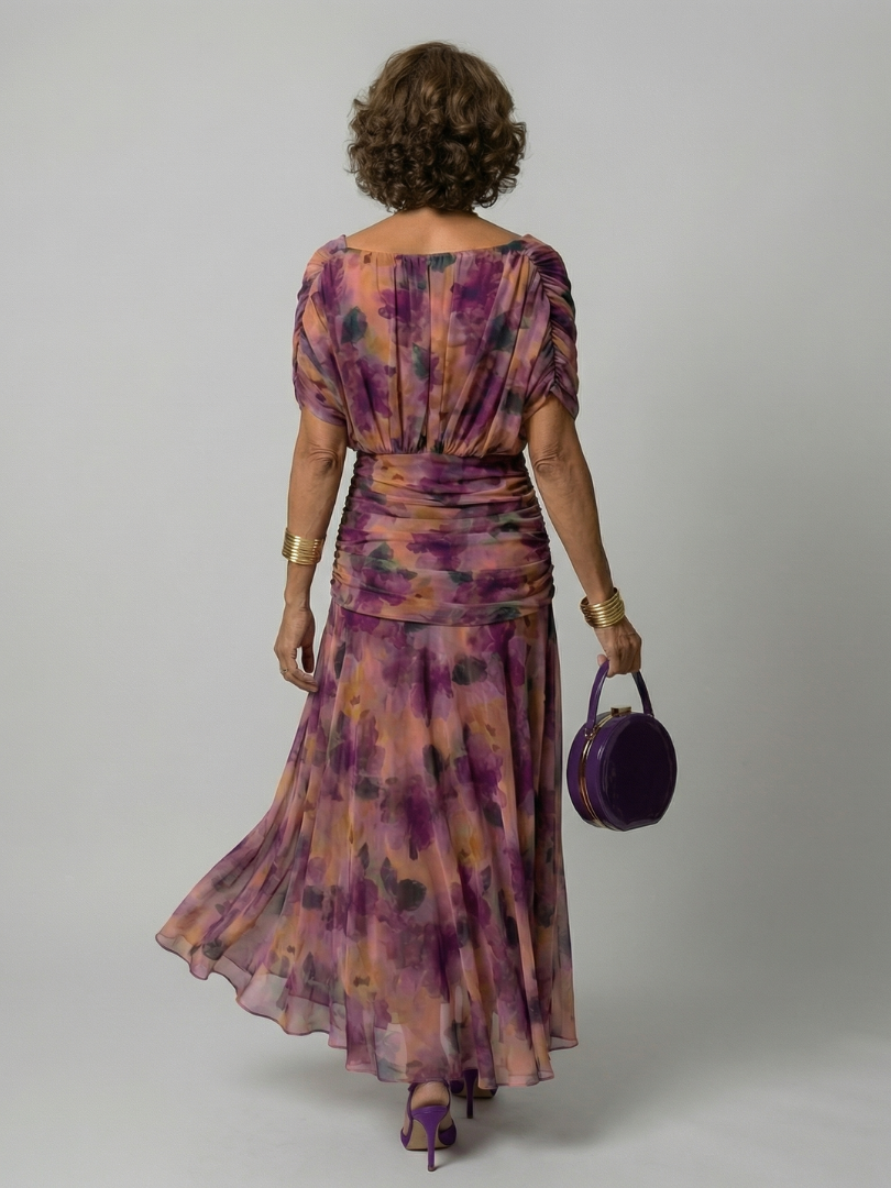 Calen | Off shoulder flow midi jurk