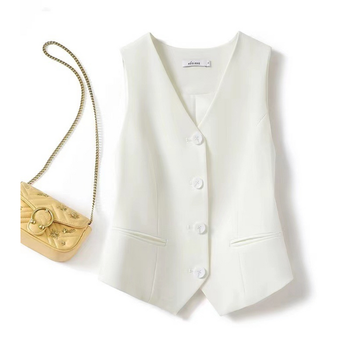 Zarina™ | Classy zonder mouwen button-front pak vest