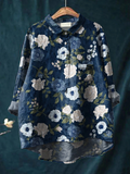 Lauren | Dames bloemen art print casual shirt