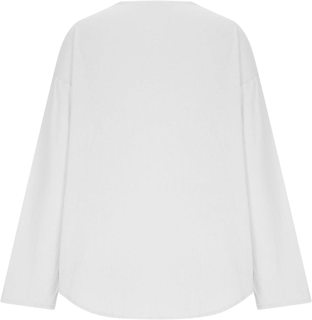 Cora | Luchtige Linnenmix Blouse met Driekwartsmouwen