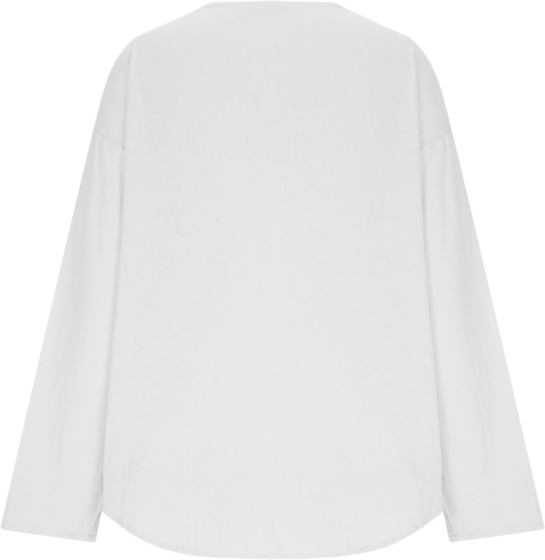 Cora | Luchtige Linnenmix Blouse met Driekwartsmouwen