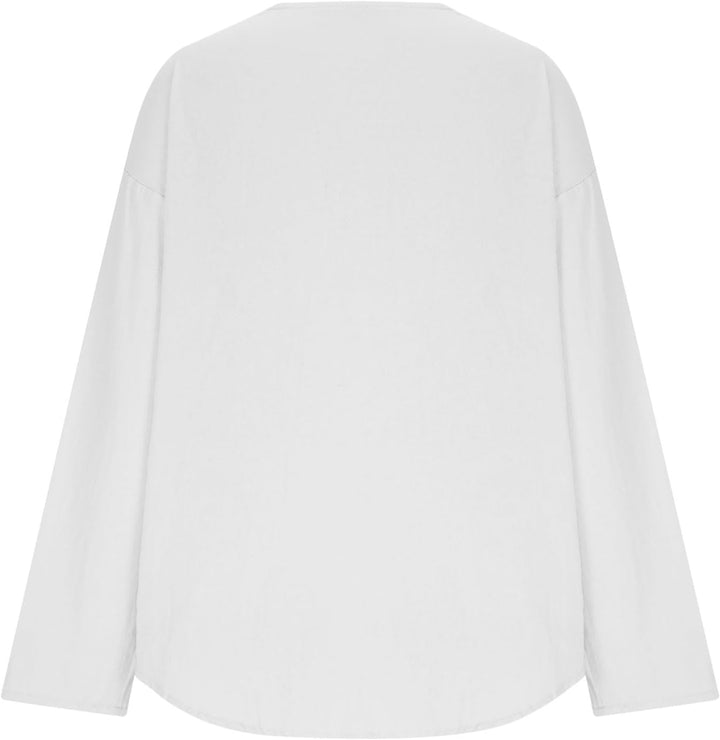 Cora | Luchtige Linnenmix Blouse met Driekwartsmouwen