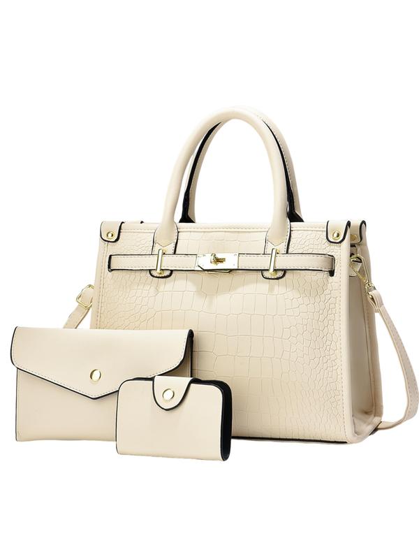Alenor™ | Crocodile embossed grote capaciteit crossbody handtas set