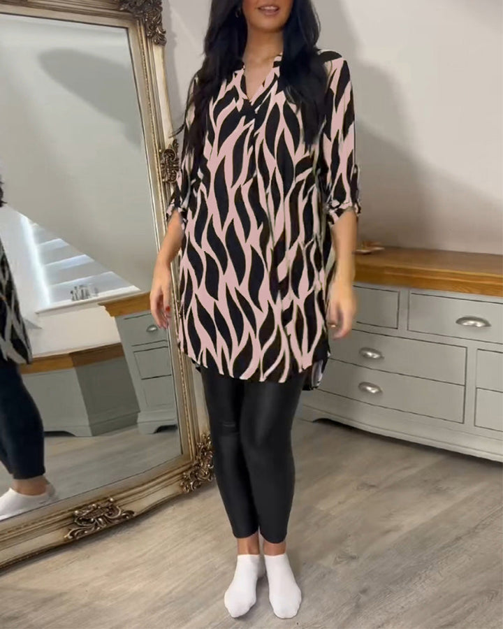 Alexandra™ | Met print loose-fit top