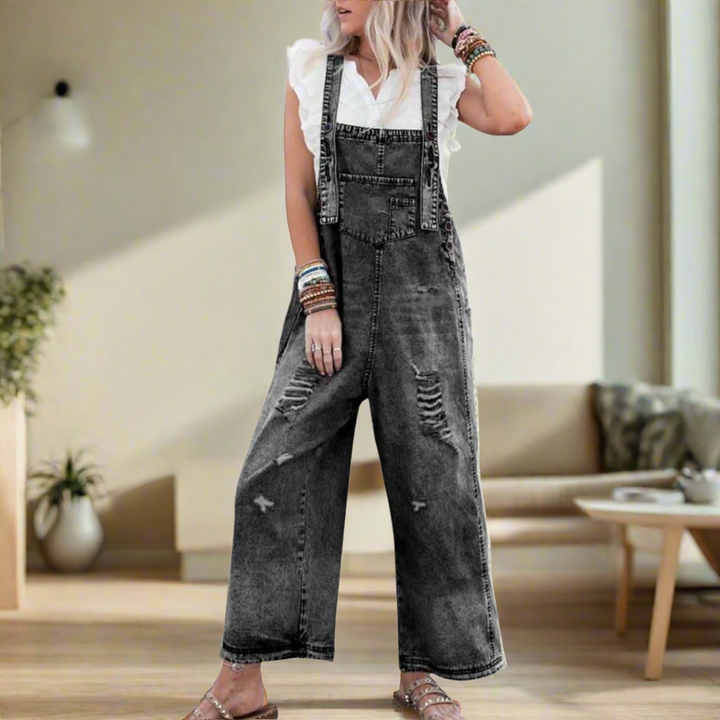 Carmelita™ | Vintage wash verstelbare jumpsuit