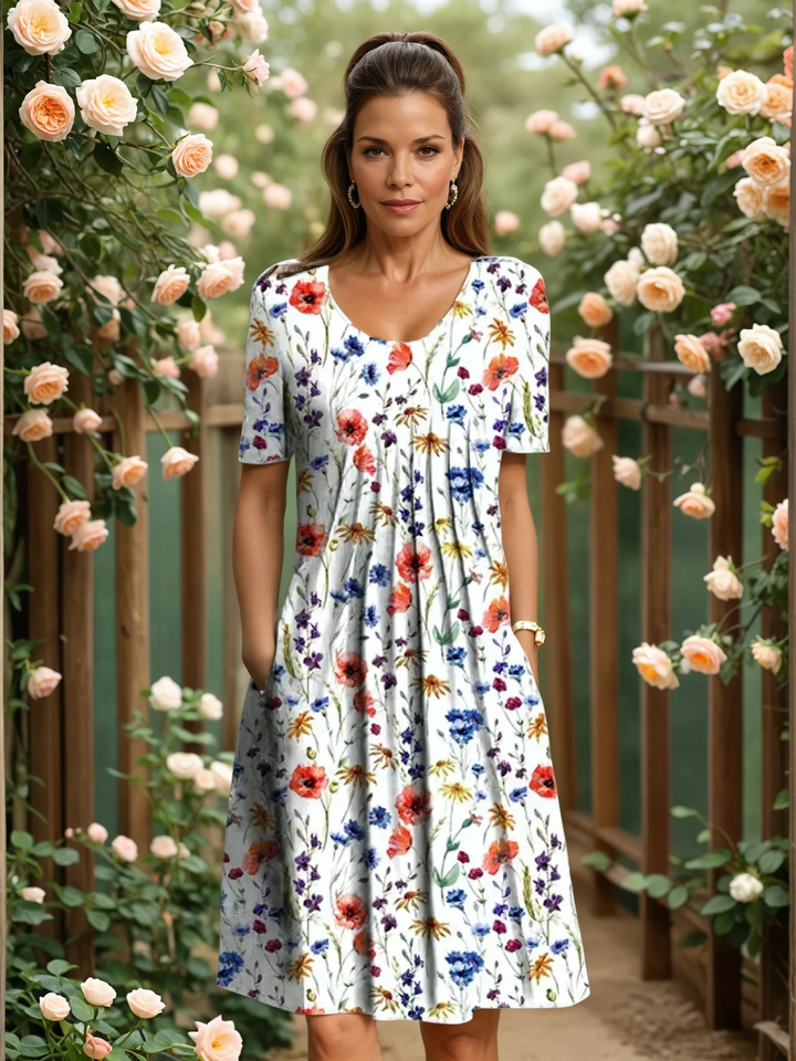 Elarisse | Bloemen midi jurk