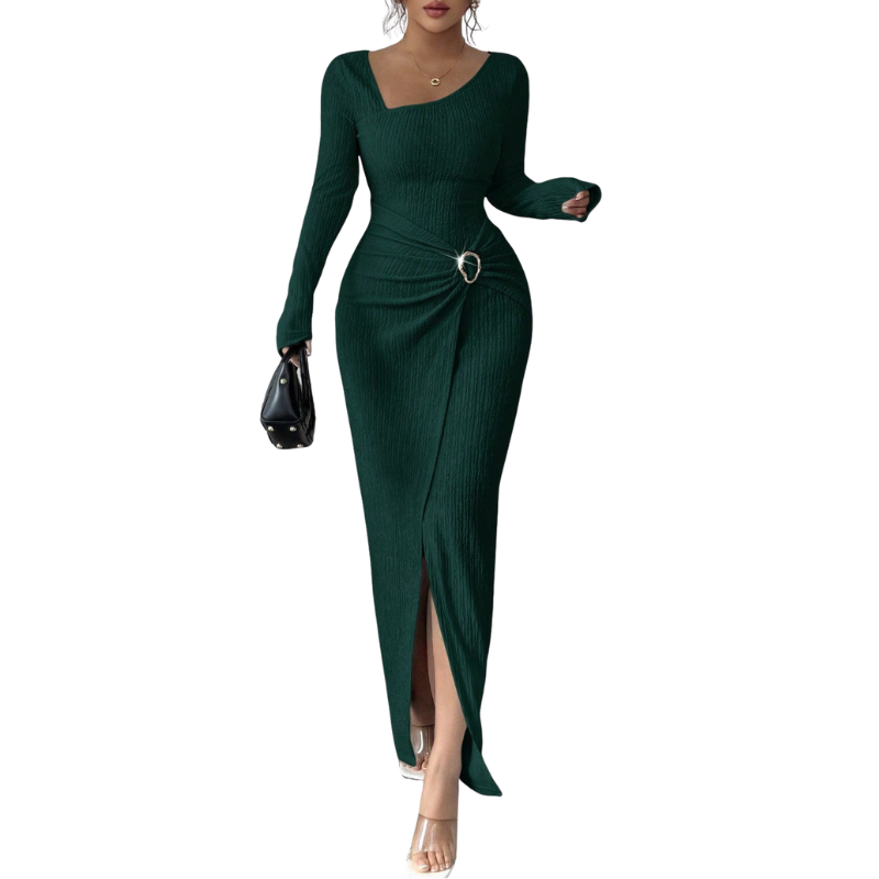 Monica™ | Stijlvolle effen kleur twisted long jurk
