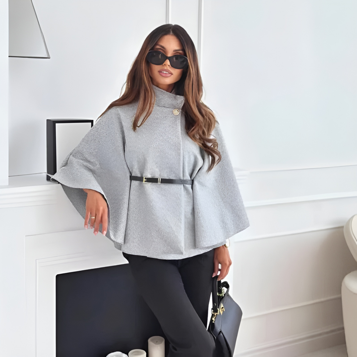 Fenith™ | Classy high neck belted cape top