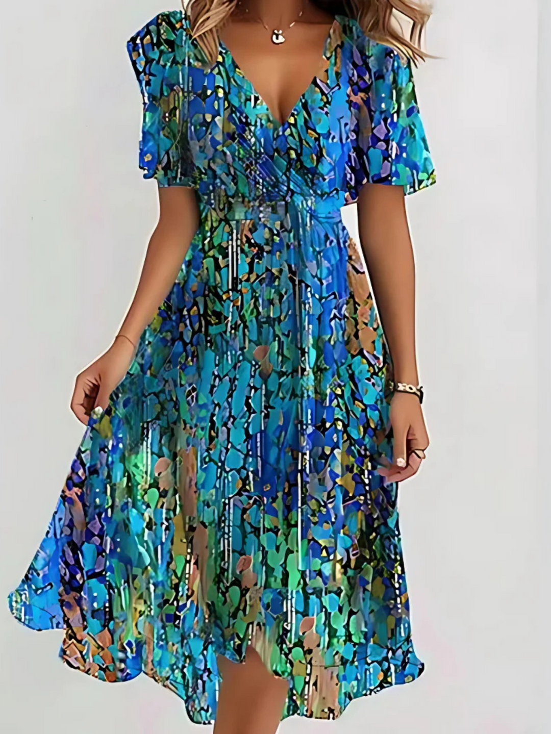 Lavina™ | Vibrant boho midi jurk