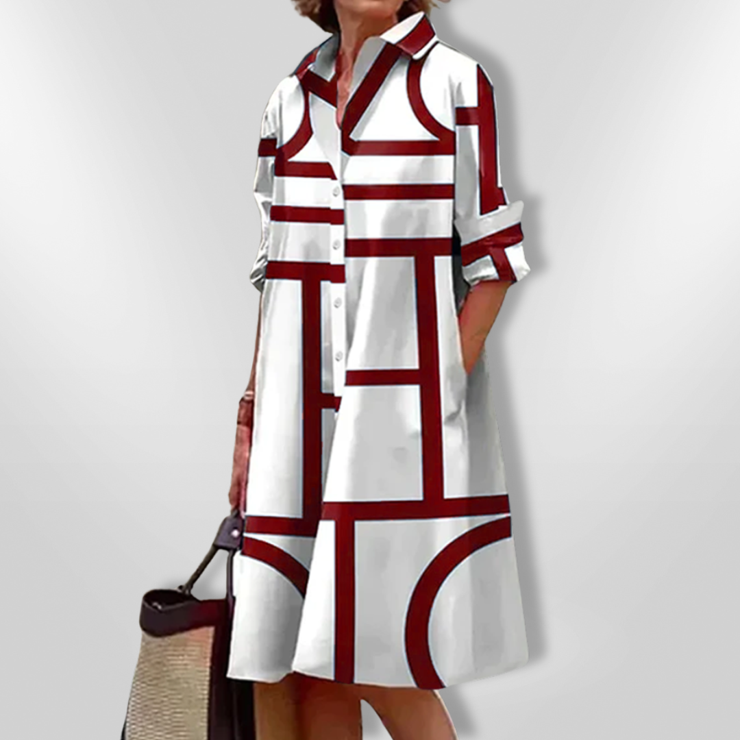Chezka™ | Elegante geometric midi jurk