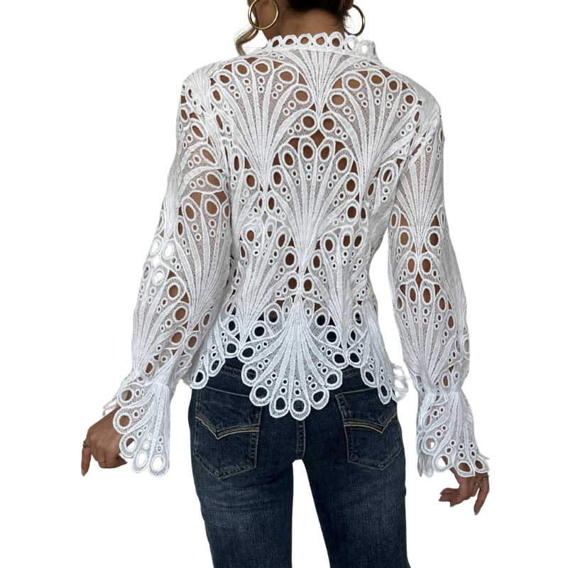 Sarah™ | Moderne hollow detail blouse