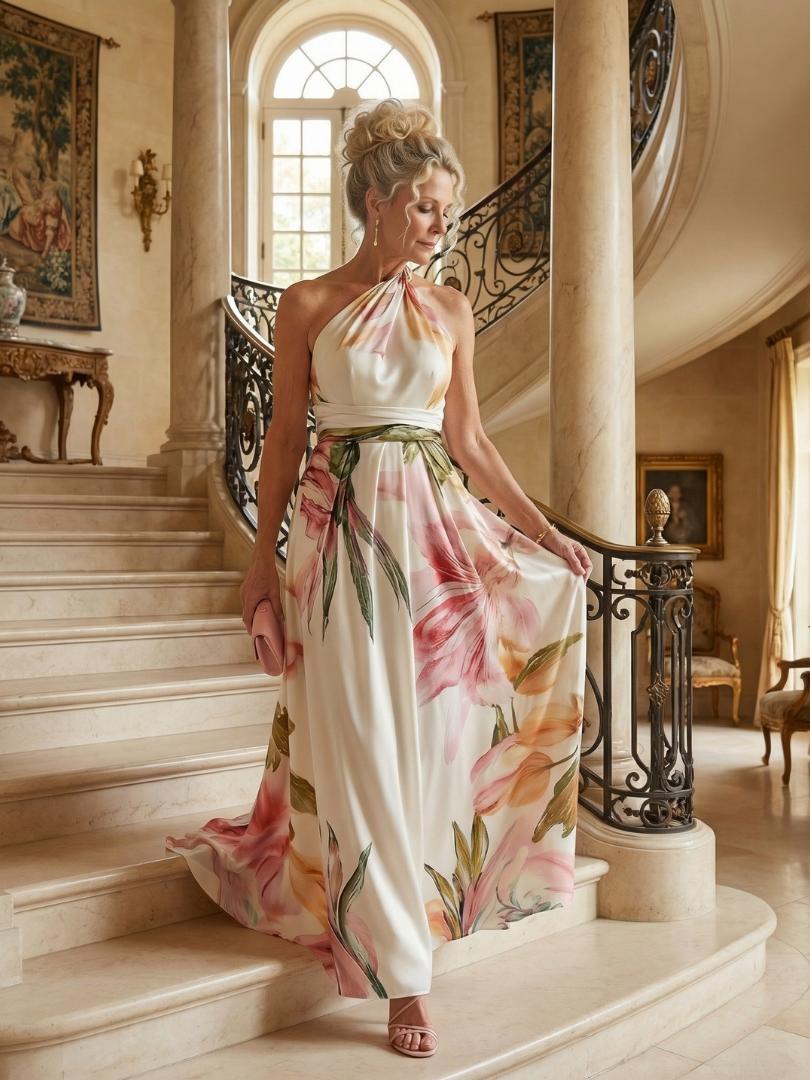 Amiel | Light bloemen maxi jurk