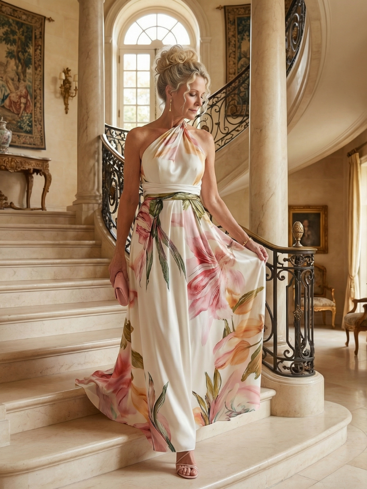 Amiel | Light bloemen maxi jurk