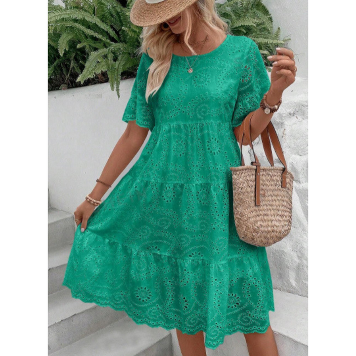 Raemi™ | Elegante ronde hals boho zomerjurk