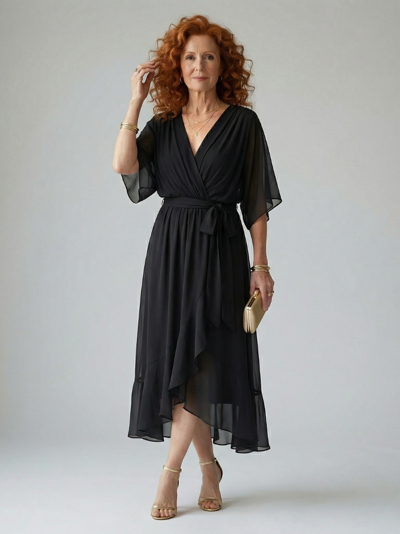 Elric | Light drape midi jurk