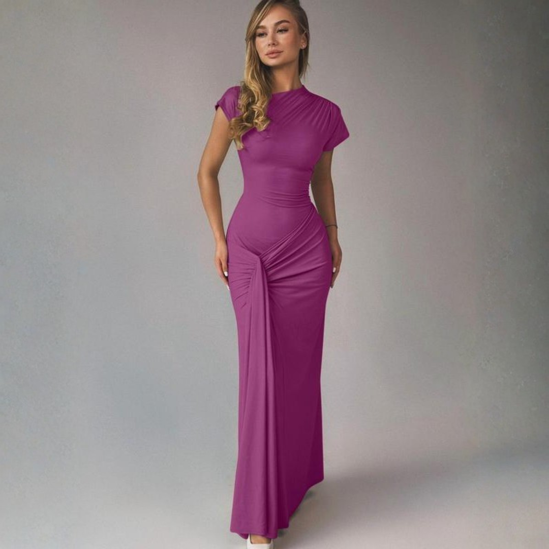 Lola™ | Elegante wrap ruched bodycon formal jurk