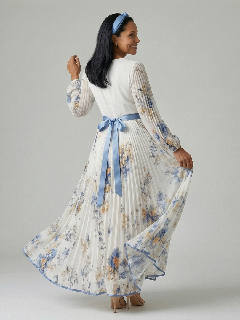 Rielle | Pleated wrap midi jurk