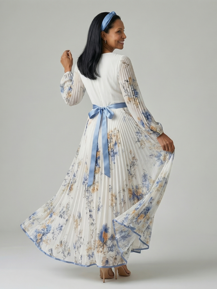 Rielle | Pleated wrap midi jurk
