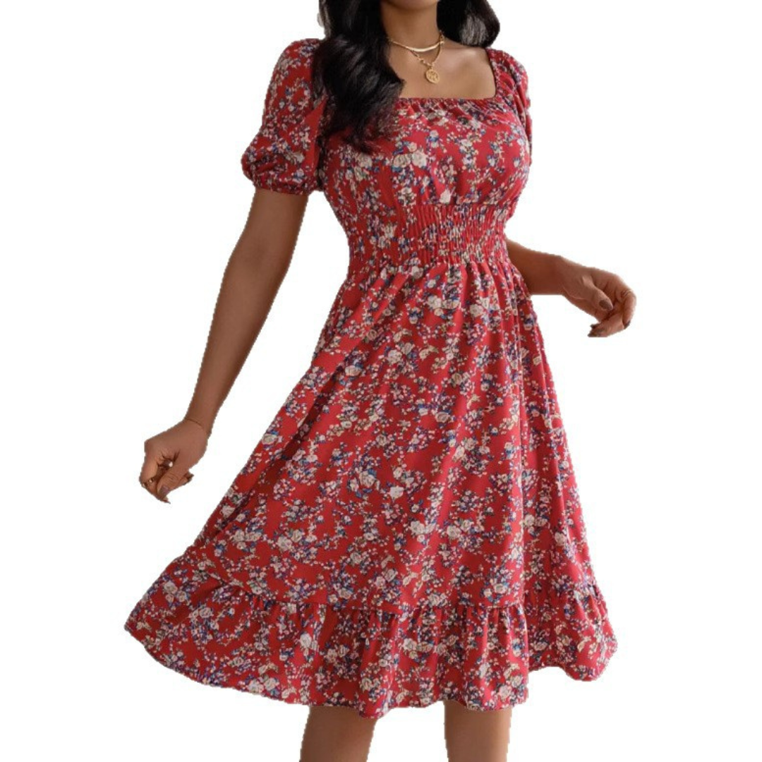 Hiraya™ | Klassieke square neck ruffled summer sundress