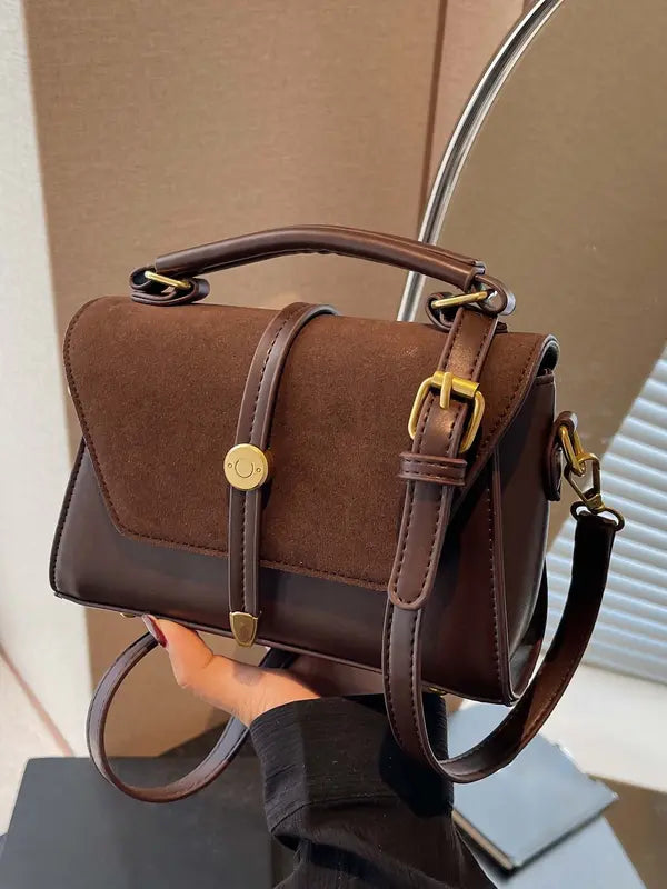 Avanlie™ | Trendy contrast stitching small square schoudertas