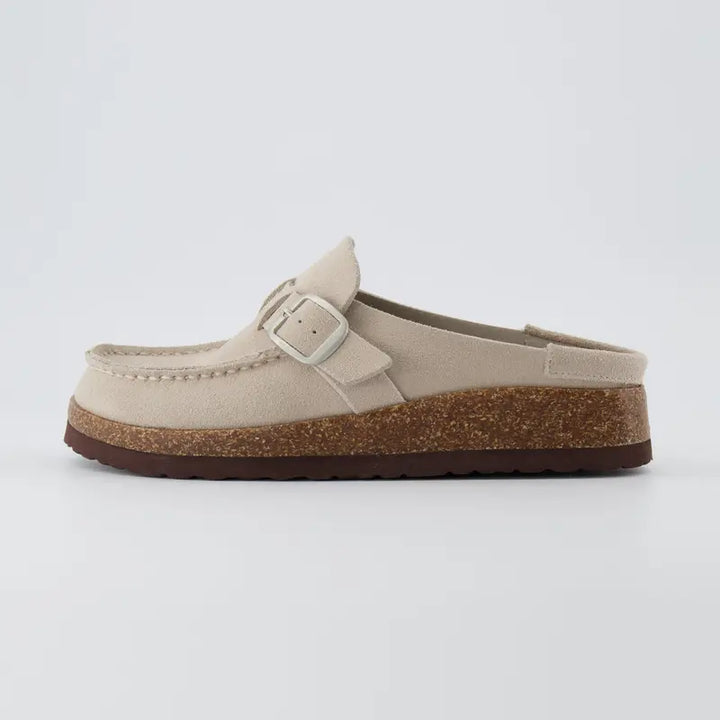 Elizabeth™ | Dames suède clogs met kurken voetbed
