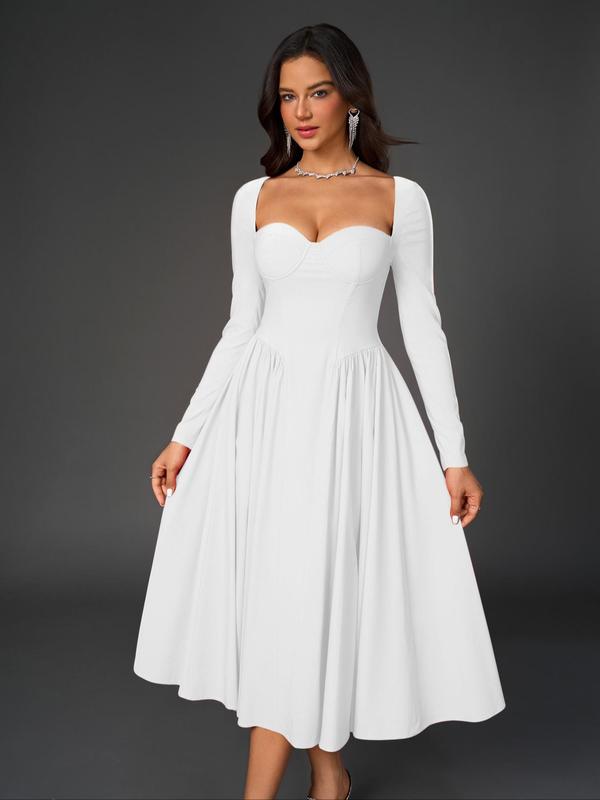 Holly™ | Elegante ruched tie-back sweetheart neck a-line jurk for parties