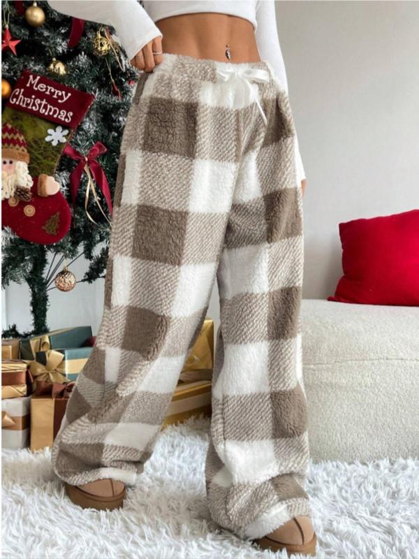 Amber™ | Comfortabele plaid straight broek for cold weather wear