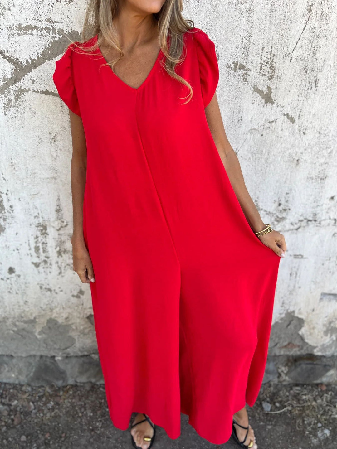 Cassandra™ | Trendy V-hals jumpsuit
