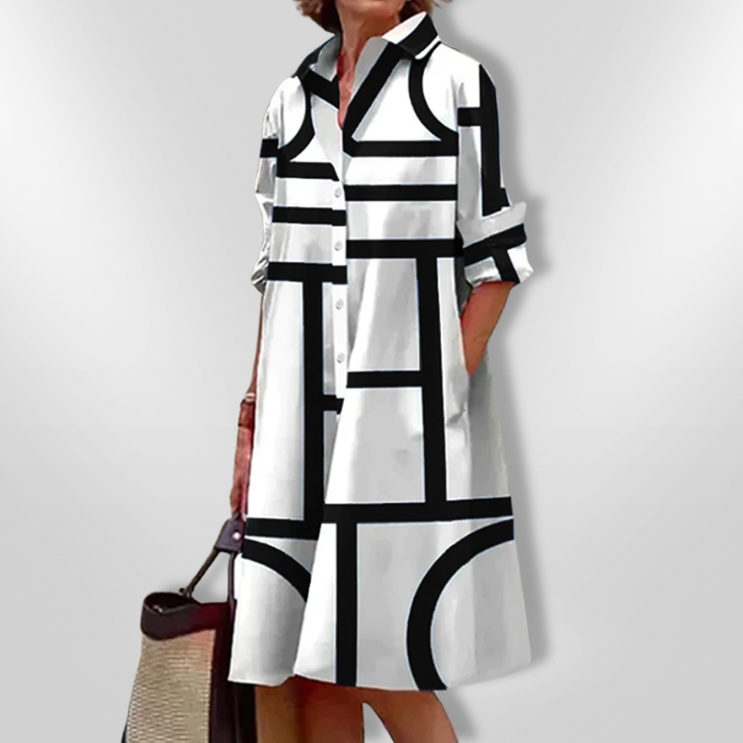 Chezka™ | Elegante geometric midi jurk