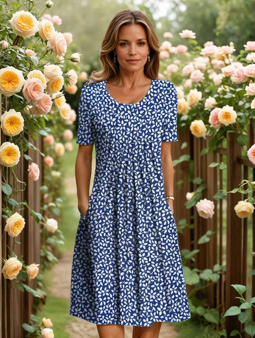 Elarisse | Bloemen midi jurk