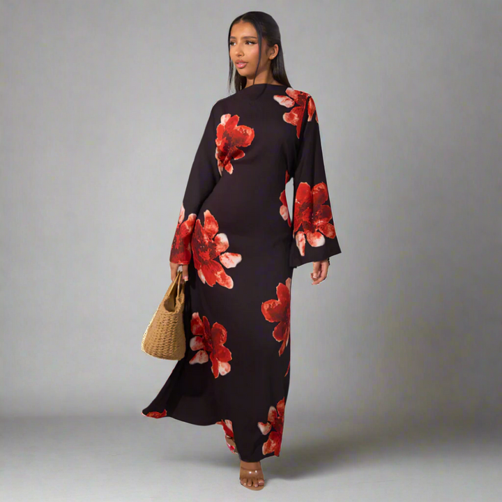 Alon™ | Modest bloemen loose fit maxi jurk