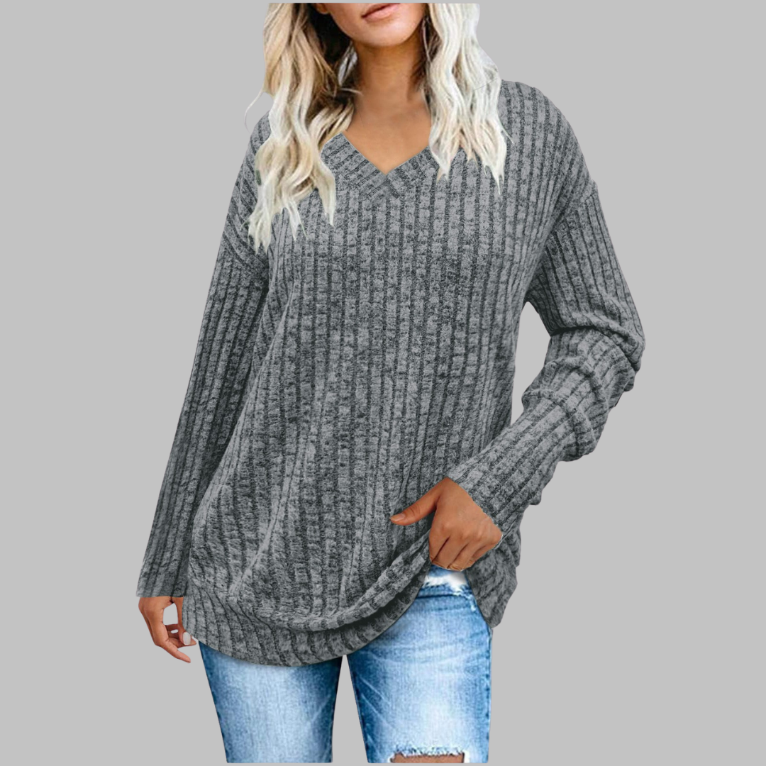 Demi | Comfy V-hals lange mouwen top
