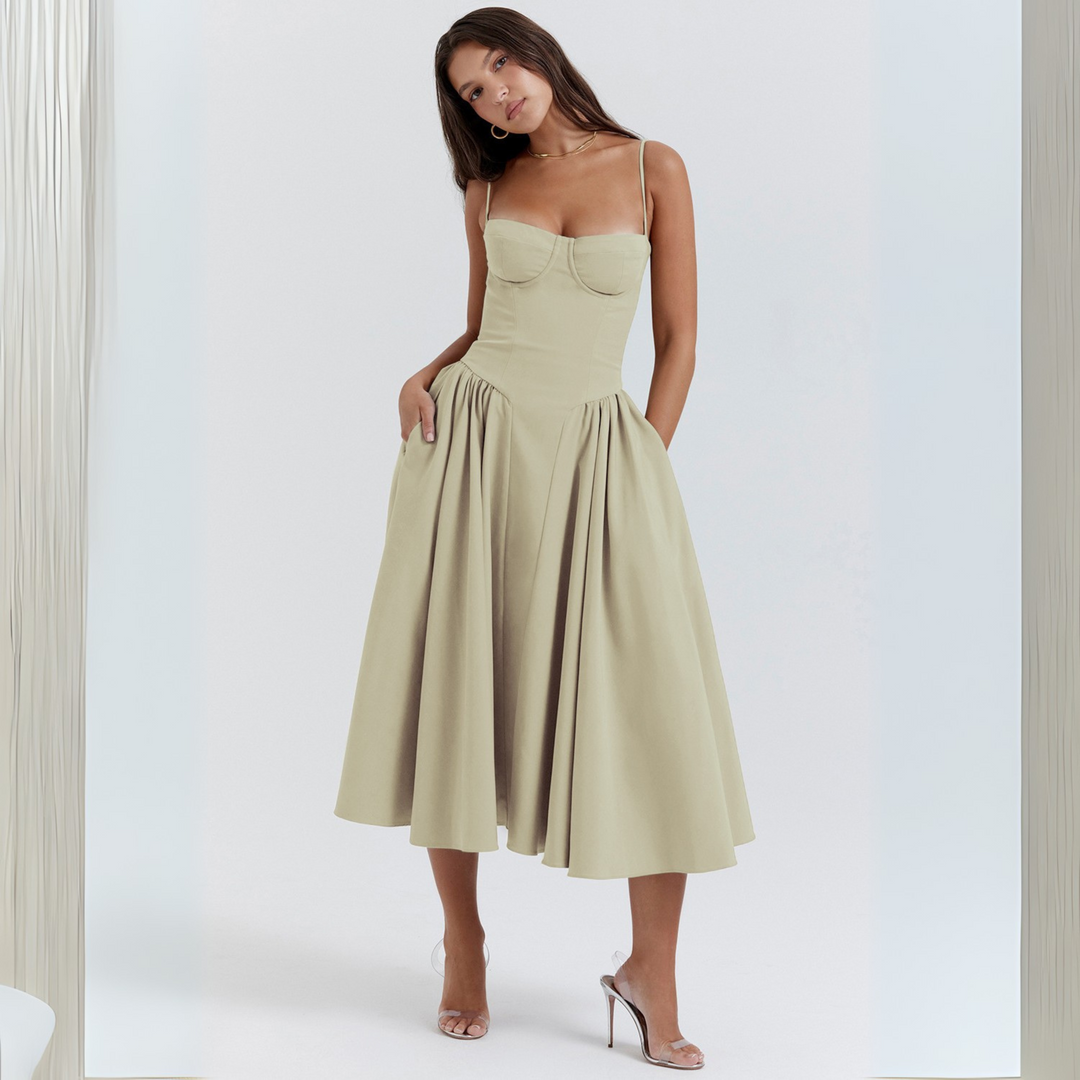 Trenta™ | Chique spaghetti strap bodycon midi jurk