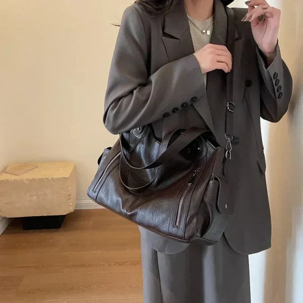 Noemie™ | Klassieke leather shopper