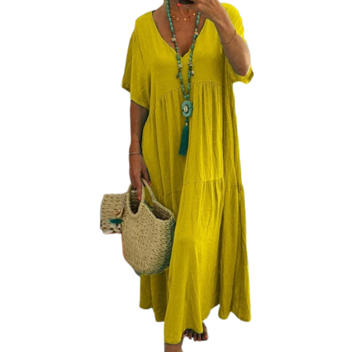 Viviani™ | Comfy V-hals casual ruffle boho jurk