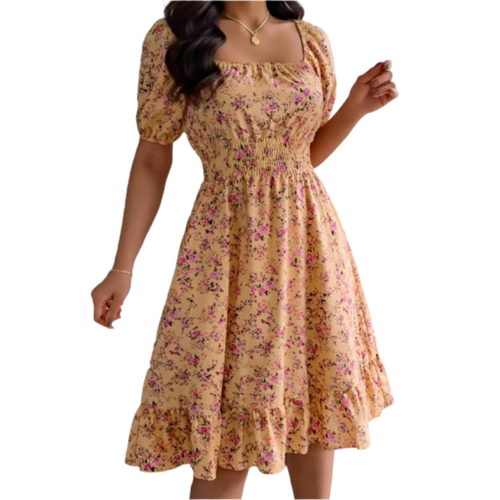 Hiraya™ | Klassieke square neck ruffled summer sundress