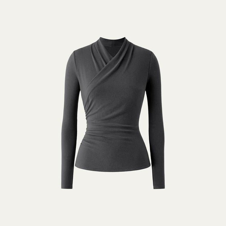 Nica™ | Simple surplice lange mouwen top medium length