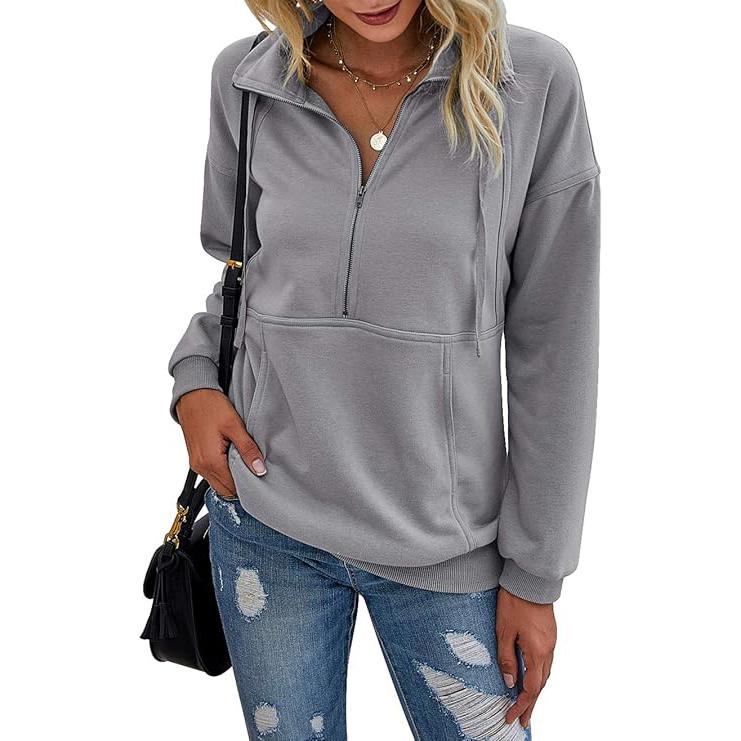 Annie™ | Lapel zip-up sweatshirt voor dames casual pullover