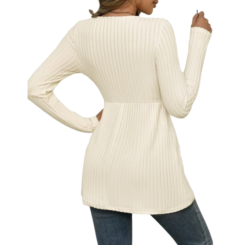 Dolly™ | Polished ronde hals lange mouwen top