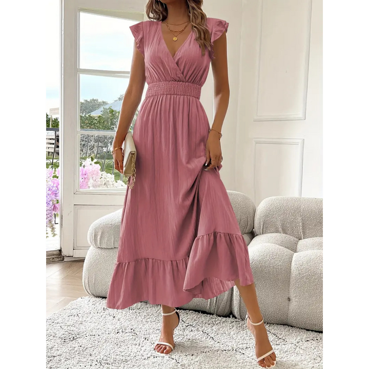 Avaleri™ | Elegante shirred V-hals summer maxi jurk