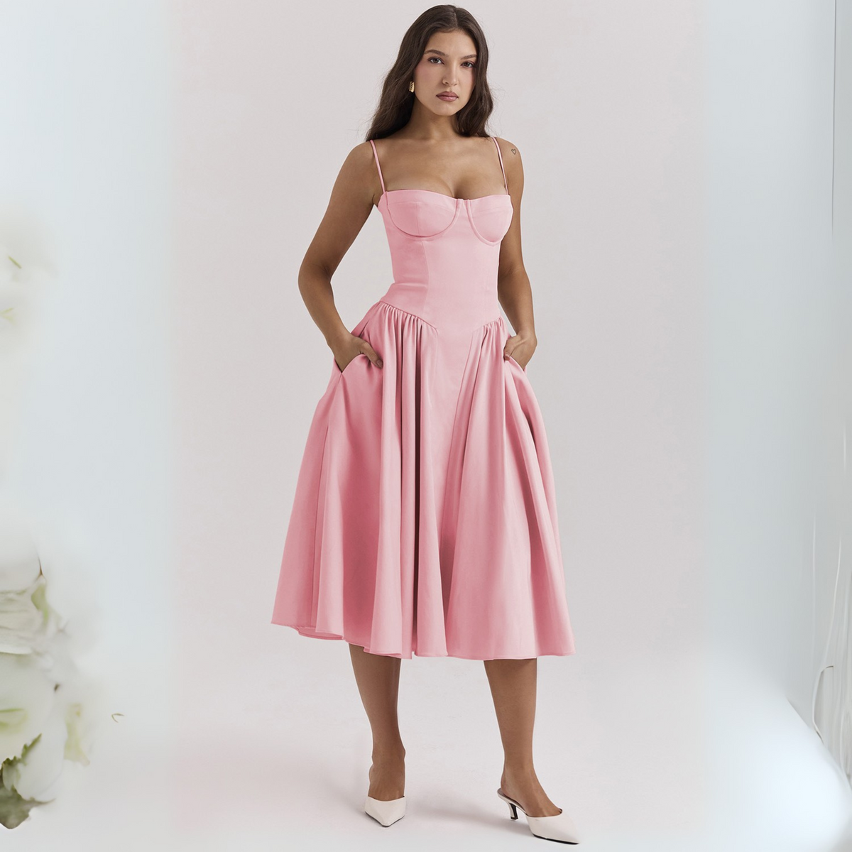Trenta™ | Chique spaghetti strap bodycon midi jurk