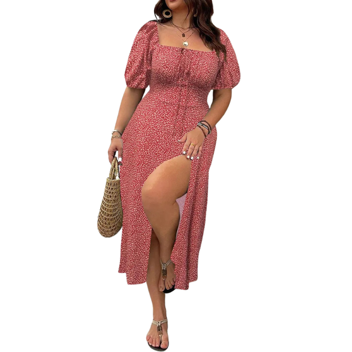 Sandra™ | Trendy plus size bloemen print jurk