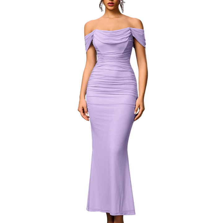 Primrose™ | Stijlvolle one-shoulder corset mesh jurk
